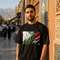 Iran Team Melli Dark. Man leaning against a wall. 