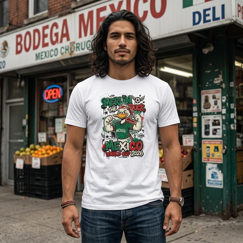 Man posing in front of bodega store.