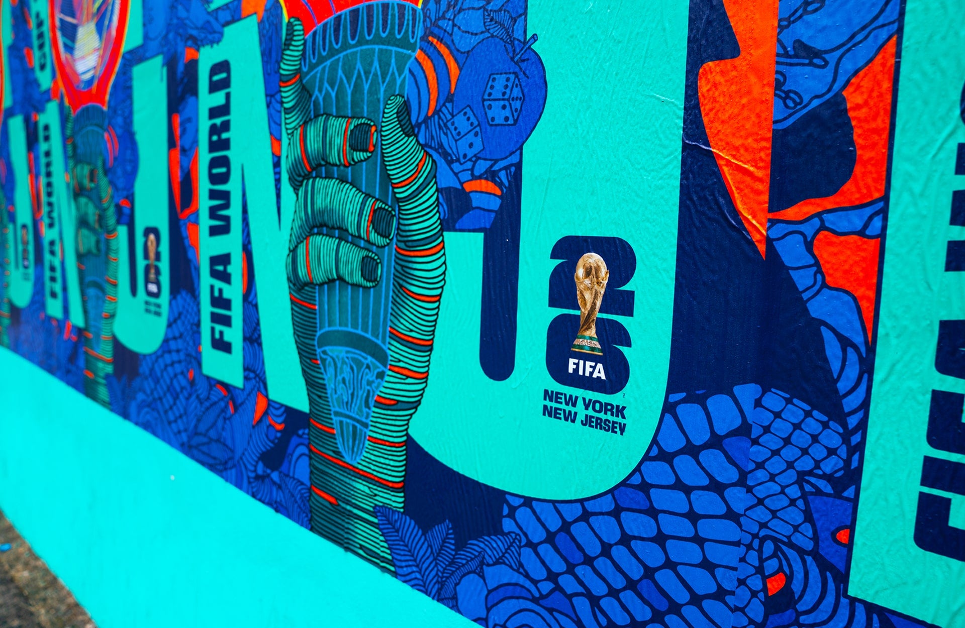 Graffiti mural of World Cup 2026 New York New Jersey.