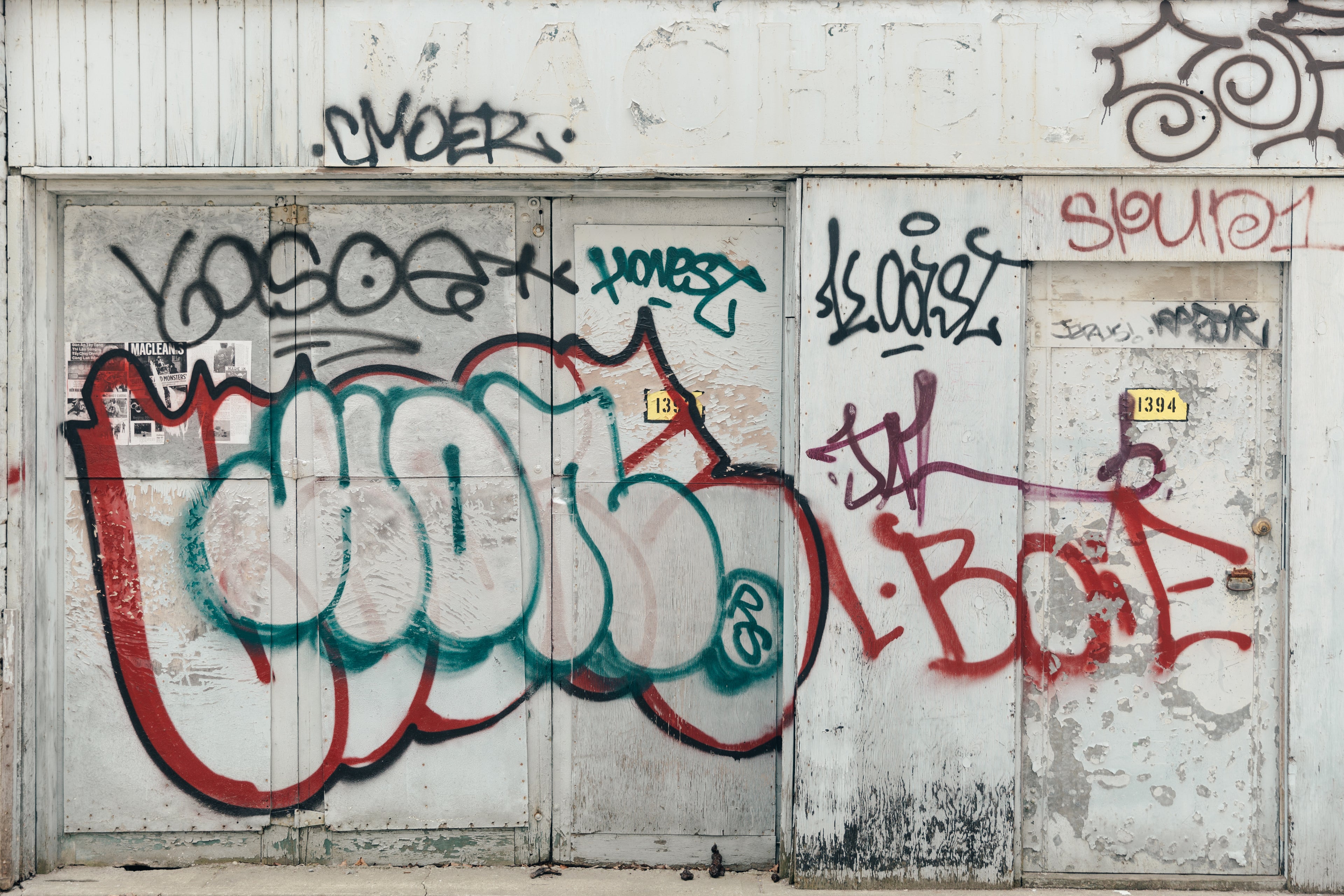 Doors with graffiti. 